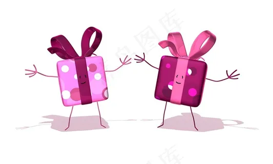 创意3D礼盒人物图