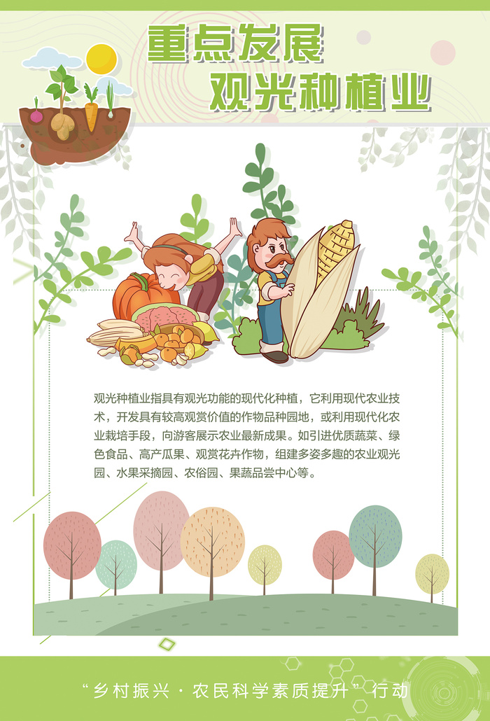 重点发展观光种植业海报psd模版下载
