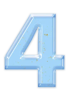 玻璃文字4立体水晶数字四