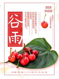 谷雨二十四节气海报设计