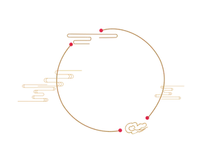金色黄色中国风祥云边框古风小清新PNG素材免扣