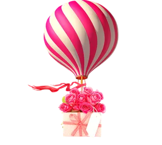 热气球卡通情人节