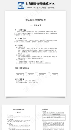 财务预算和报销制度Word文档