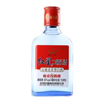 红星二锅头53度150ml超市商品白底图免抠实物摄影png格式图片透明底