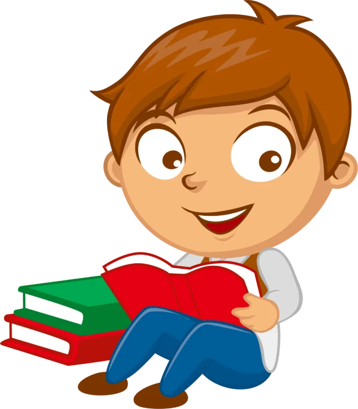 读书 开心 卡通