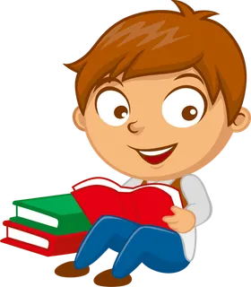 读书 开心 卡通