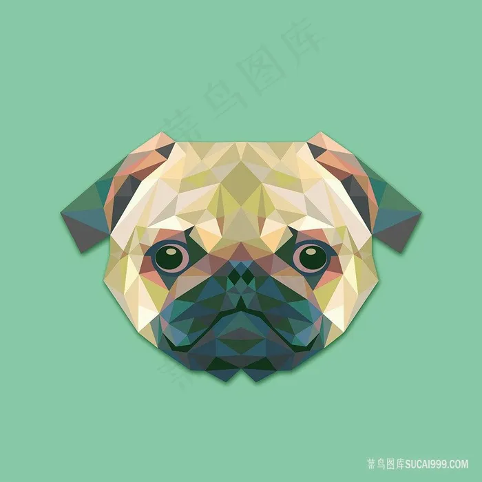 时尚矢量狗头插画