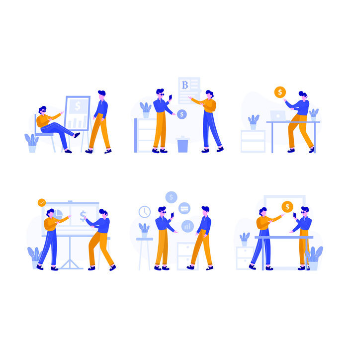 扁平化人物场景办公互联网等距ai矢量设计网页海报UI素材插画