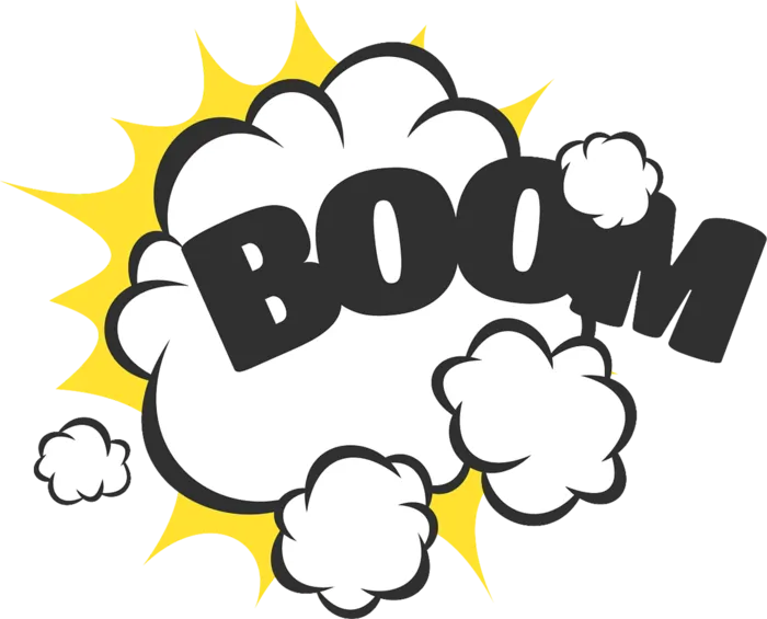 爆炸漫画BOOM标贴对话框聊天泡边框png免抠设计素材图标免扣
