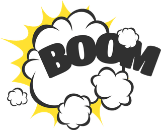 爆炸漫画BOOM标贴对话框聊天泡边框png免抠设计素材图标免扣