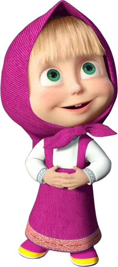 PNG玛莎和熊，玛莎微笑免抠(402x905)