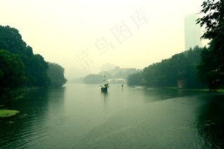 夏天, 安徽合肥, 烟雨朦胧, 河夏天 安徽合肥 烟雨朦胧 河