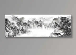 水墨国画山水风光图片