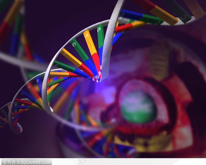 医学基因数码图-螺旋形DNA