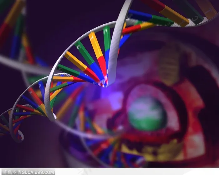 医学基因数码图-螺旋形DNA