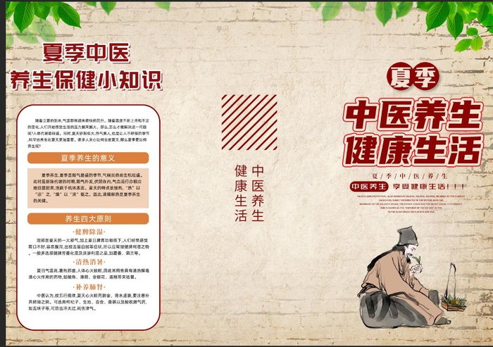 夏季中医养生保健小知识画册折页设计模板psd模版下载