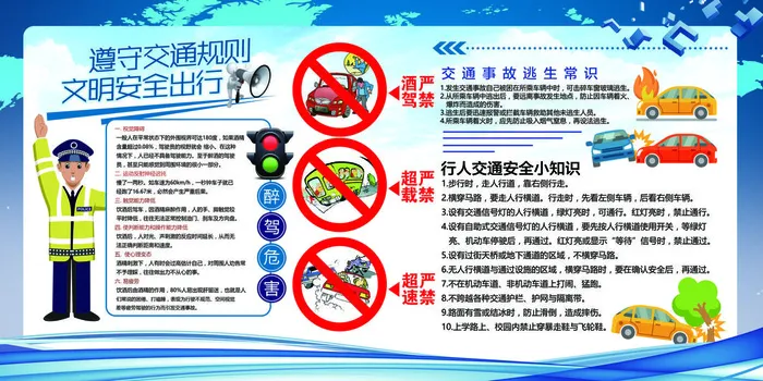 公益活动PSD海报模板交通安全知识展板促销宣传单广告设计素材