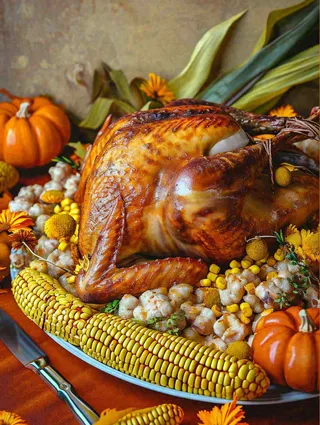 西餐美食烤鸡烧鸡，圣诞节摄影图