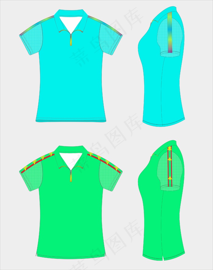 女短袖服装手绘效果图