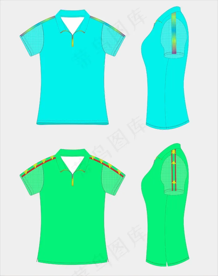 女短袖服装手绘效果图