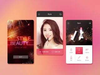 UI多页面包装展示手机APP交互界面样机长图概念PSD设计模板