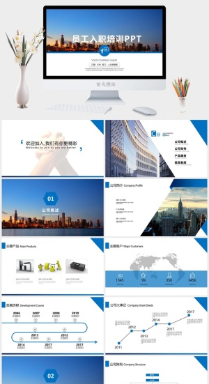员工培训PPT模板预览图