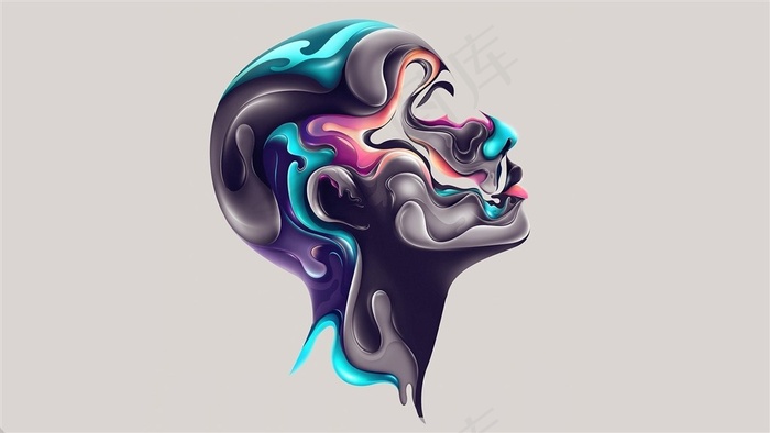 抽象科幻头部图片素材