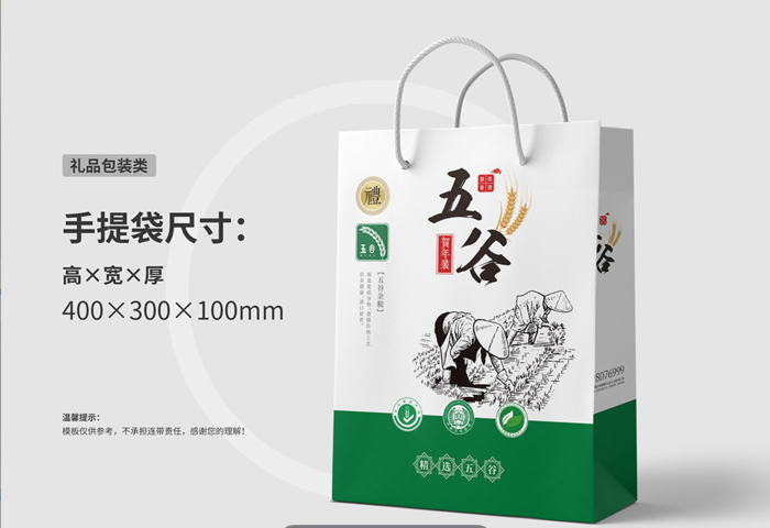 礼品包装手提袋13cdr矢量模版下载