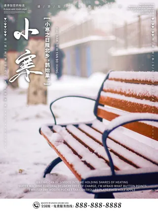 中国传统冬天小寒祝福24二十四节气节日宣传活动海报