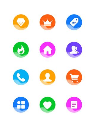 彩色icon手机线性小图标UI素材AI矢量图psd设计源文件app菜单分类