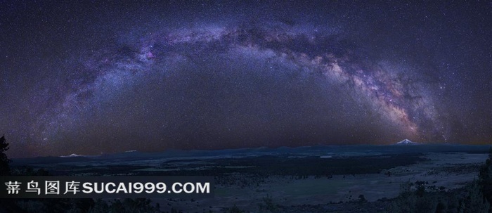 紫色星光北极极光平原风景