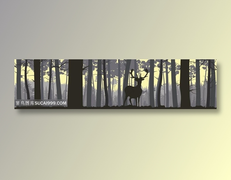 树林麋鹿唯美艺术挂画