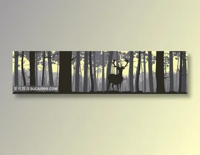 树林麋鹿唯美艺术挂画