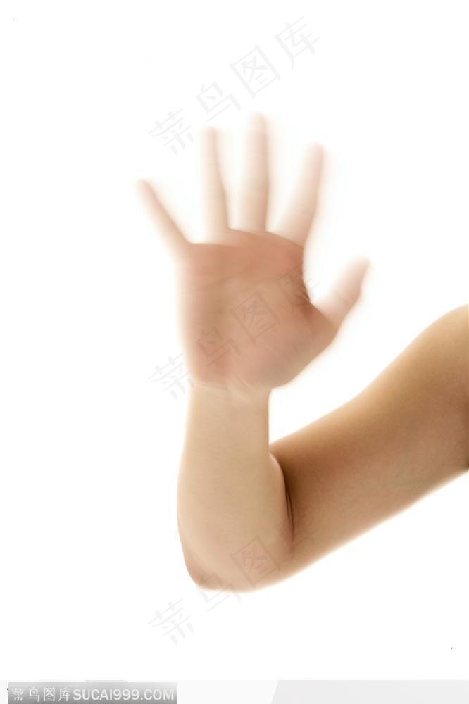 手势喻意-谢绝摆手的手势虚影