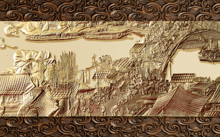 雕塑玉雕背景风景