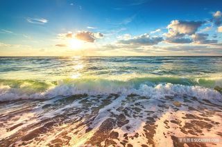 唯美海边日出夕阳壁纸