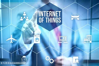 点击图标的商务人士