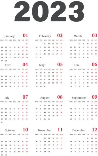 2023 年日历 PNG免抠(380x600)