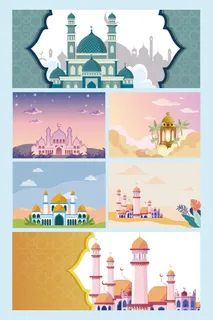 矢量欧式建筑插画