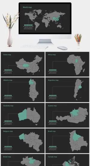 创意可视化图形图表商务通用PPT模板 预览图