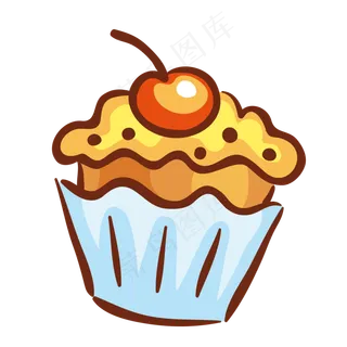 蛋糕奶油简笔画樱桃