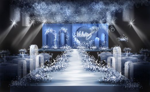 雾霾蓝浪漫婚礼效果图