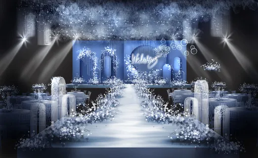 雾霾蓝浪漫婚礼效果图