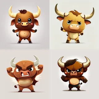 吉祥物，卡通3D牛