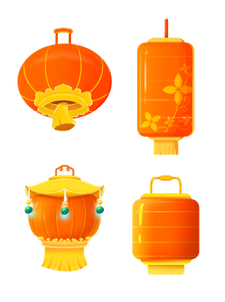 新年元素梅花冬天春节新年中国风灯笼