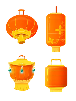 新年元素梅花冬天春节新年中国风灯笼