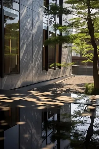 建筑园林树枝背景