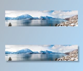 冬天山水背景风景