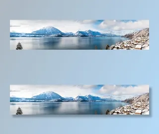 冬天山水背景风景