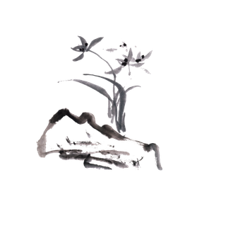 竹子水墨画中国风国画墨水书法竹子画